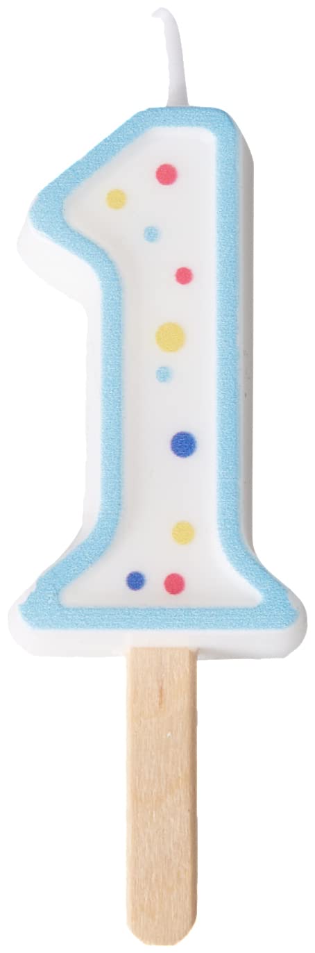 PME Blue Number 1 Candle, Small Size,4.3 cm