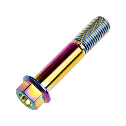 Image of Titanium Bolt M12 30 35 40 45 50 55 60 65 70 75 80 85 90mm Hex Small Flange Head for Motorcycle Car Modification Pack of 4 (M12x60mm Pitch 1.25, Multicolored)