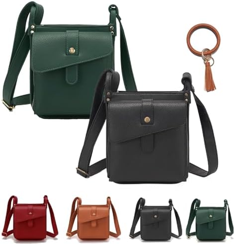 Dollver - Bolso cruzado de piel con diseño único, bolso cruzado p...
