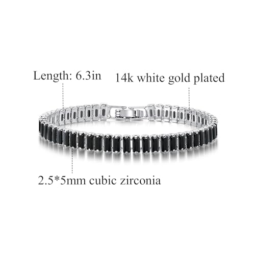 Tennis Bracelets for Women Trendy 14K White Gold Plated Birthstone Tennis Bracelet Sparkly Cubic Zirconia Bracelet Diamond Bracelet Mothers Day Gifts Birthstone Jewelry for Women2