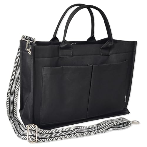 Image of Dyalsa Tote Bags for Women, Canvas Handbag Tote Purse Crossbody Bags with Zip Casual Shoulder Bags for Work and Travel