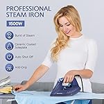 BEAUTURAL Steam Iron for Clothes with Precision Thermostat Dial, Ceramic Coated Soleplate, 3-Way Auto-Off, Self-Cleaning, Anti-Calcium, Anti-Drip Blue - Image 2