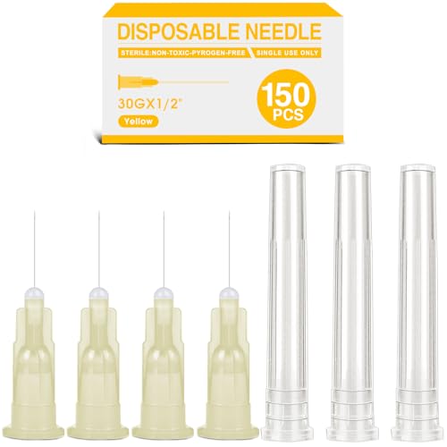 Image of TENKAIWICK 30Ga 1 /2 Inch Luer Lock for Scientific Lab Measuring,150 Pack, Individually Wrapped
