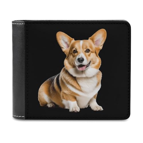 Dog Corgi Funny Bifold Wallets for Men Slim Front Pocket Purse with Multiple Card Slots