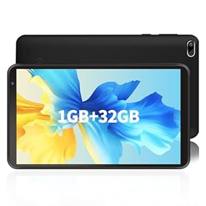 7 inch Tablet Android Tablet with Leather Case, 1GB RAM 32GB ROM, 512GB Expansion, Tablet with Dual Camera, WiFi, Bluetooth, HD Touchscreen, Google GMS Certified, Lightweight and Portable