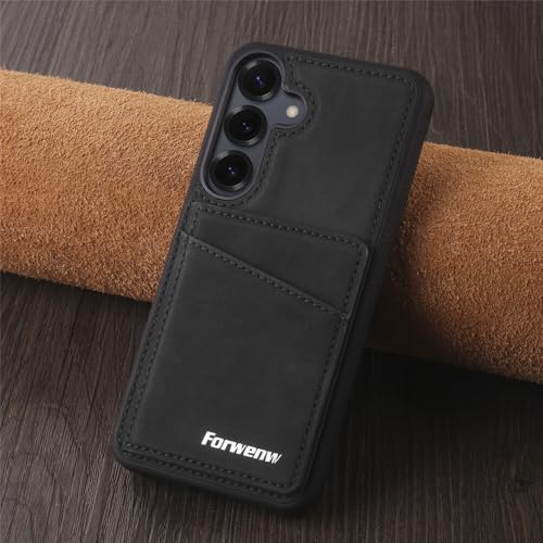 Étui Samsung Galaxy A15 4G/5G housse portefeuille en cuir noir avec support silicone