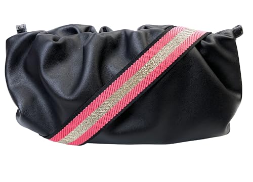 Image of Purse Strap Replacement for Crossbody Bags & Handbags | Premium Webbing with Gunmetal Black Hardware Clip-On Installation Adjustable Length Comfortable Wide Guitar Style Strap