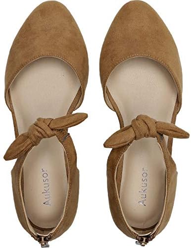 Women's Wide Width Flat Sandals - Elastic Ankle Strap Slip On Cozy Summer Shoes.(181140 BrownMF 9)