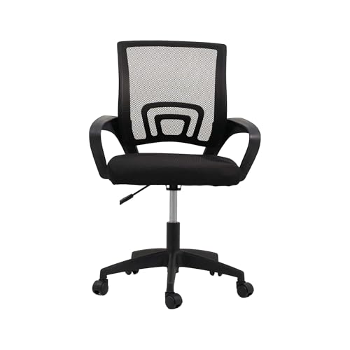 Image of Royaloak Aero Mesh Medium Back Office Chair | Ergonomic Study Chair with Breathable Nylon Mesh, Cushioned Seat & Height Adjustment | 360 Swivel, Fixed Armrests & Smooth Caster Wheels