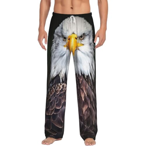 Pantalon de pyjama en flanelle d'aigle blanc pour homme doux