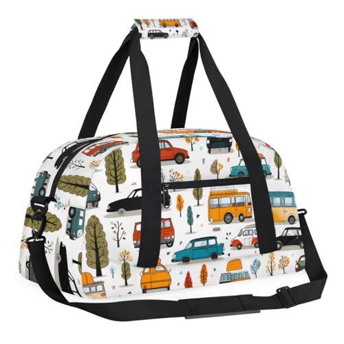Vehicle Kids Duffle Bag, Overnight Weekender Bag Travel Duffle Bag Carry-On Tote for Swim Sport Gym Bag for Boys Girls3