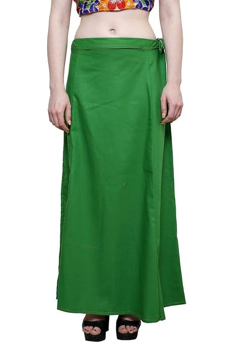 Raayan Women's Cotton Inskirt Saree Petticoats/Underskirt Solid Plain Readymade Ethnic Indian Stitched - Waist Adjustable (7 Kali/Parts)-picture-18