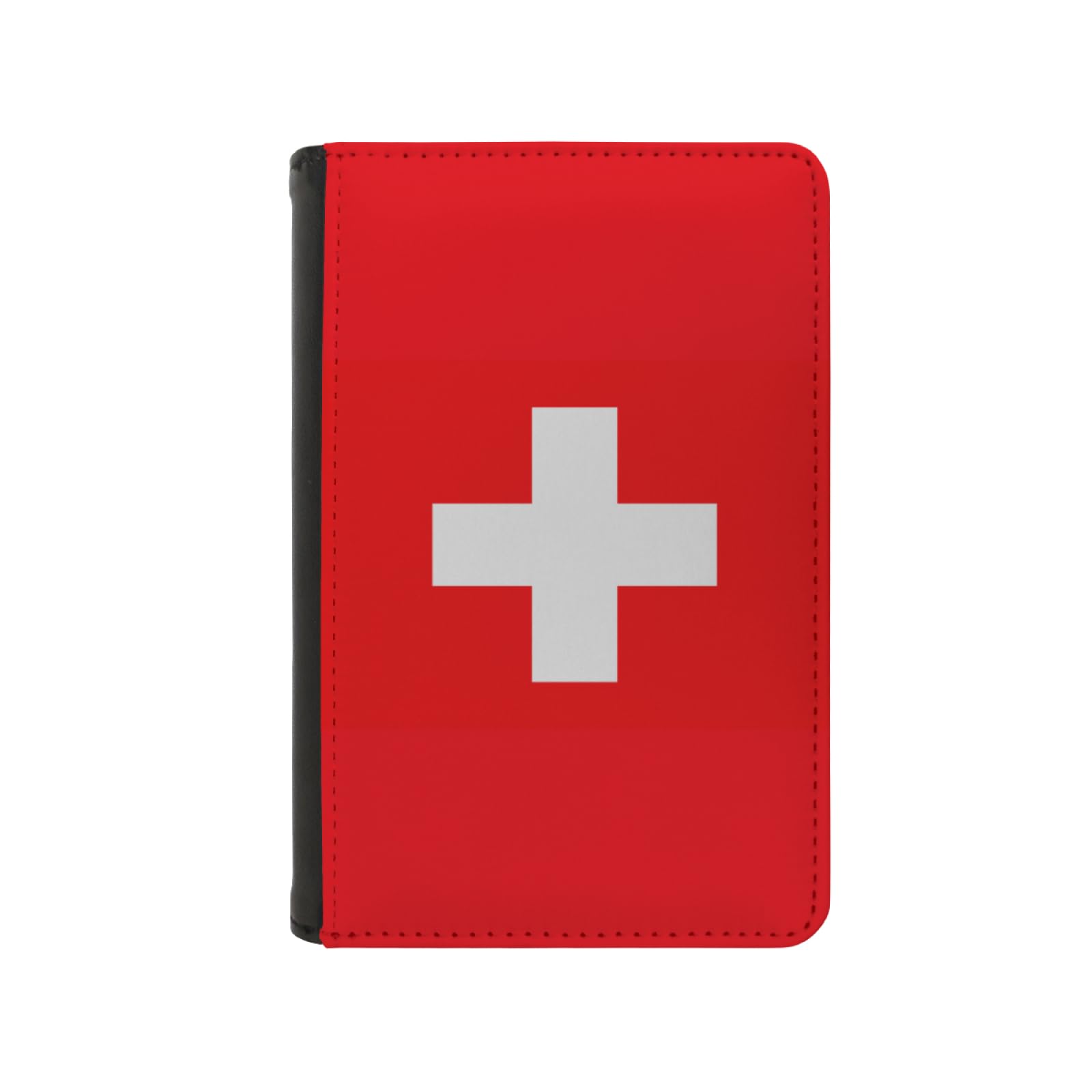 Switzerland Swiss Flag Passport Holder for Travel, Passport Cover Wallet for Women Men, PU Leather Passport Book Card Holder Case with Pen,Travel