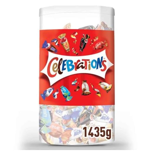 CELEBRATIONS - Assortiment de Chocolats au Lait à Partager - SNICKERS, TWIX, MARS, MALTESERS, BOUNTY et autres - Boîte Grand Format - 1,435kg