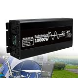 10000 Watt Pure Sine Wave Power Inverter 12V/24V/48V DC to 110V/220V AC Rv Inverters with LCD Display for Truck, Hurricane, Home(12v)