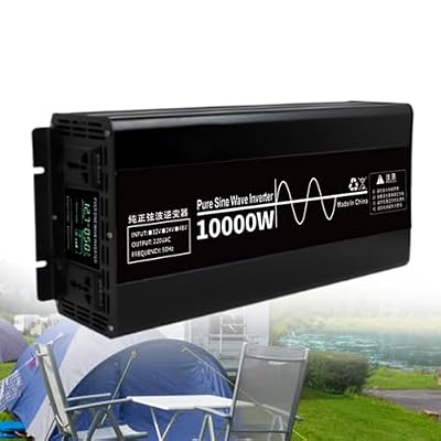 10000 Watt Pure Sine Wave Power Inverter 12V/24V/48V DC to 110V/220V AC Rv Inverters with LCD Display for Truck, Hurricane, Home(12v)