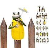 NETPROSHOP Tabouret de clôture Figurine corbeau ou grenouille en métal, hauteur : 15-25 cm, choix : grenouille jaune