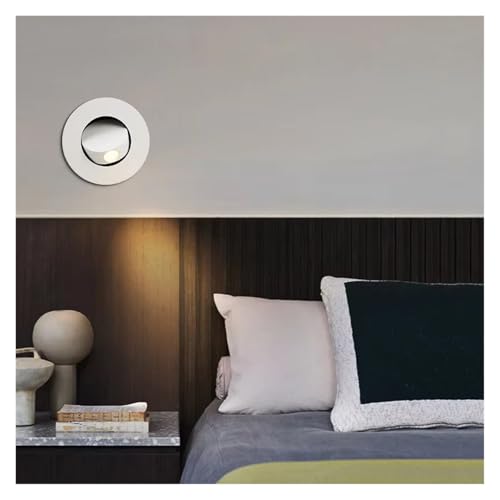 LED Bedroom Bedside Wall Lamp Fixture Adjustable Recessed Reading Light Hidden Switch ?
