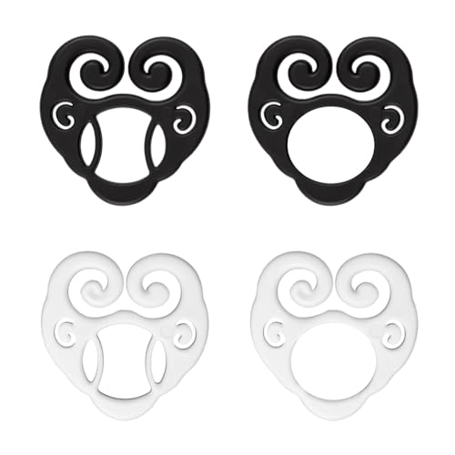 4PCS Shirt Cinch Clip for Women Clothing, T-shirt Ties Clips Clothes Corner Knotted Button Scarf Ring Fashion Comfortable Hidden Flexible (Black & White)