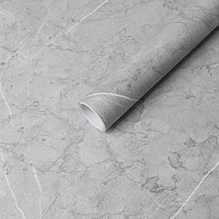 Hode Grey Marble 40cmx2m Peel and Stick Self Adhesive Wallpaper Kitchen Worktop Vinyl Covering Kitchen Bathroom Wallpaper Removable Waterproof for Bedroom Bathroom Wall Table Furniture Wall Paper