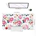QIYI Large Mouse Pad, Pink Floral Desk Mat for Desktop, Women Girls PU Leather Waterproof Gaming Mousepad, Computer Laptop Desk Accessories Protector Writing Pads for School Office Home 31.5