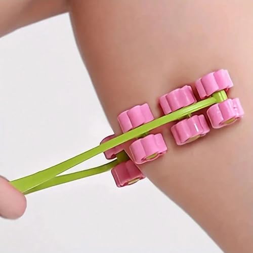 Rolo Massageador Facial 3D em V Plástico Flexível Verde com Rosa