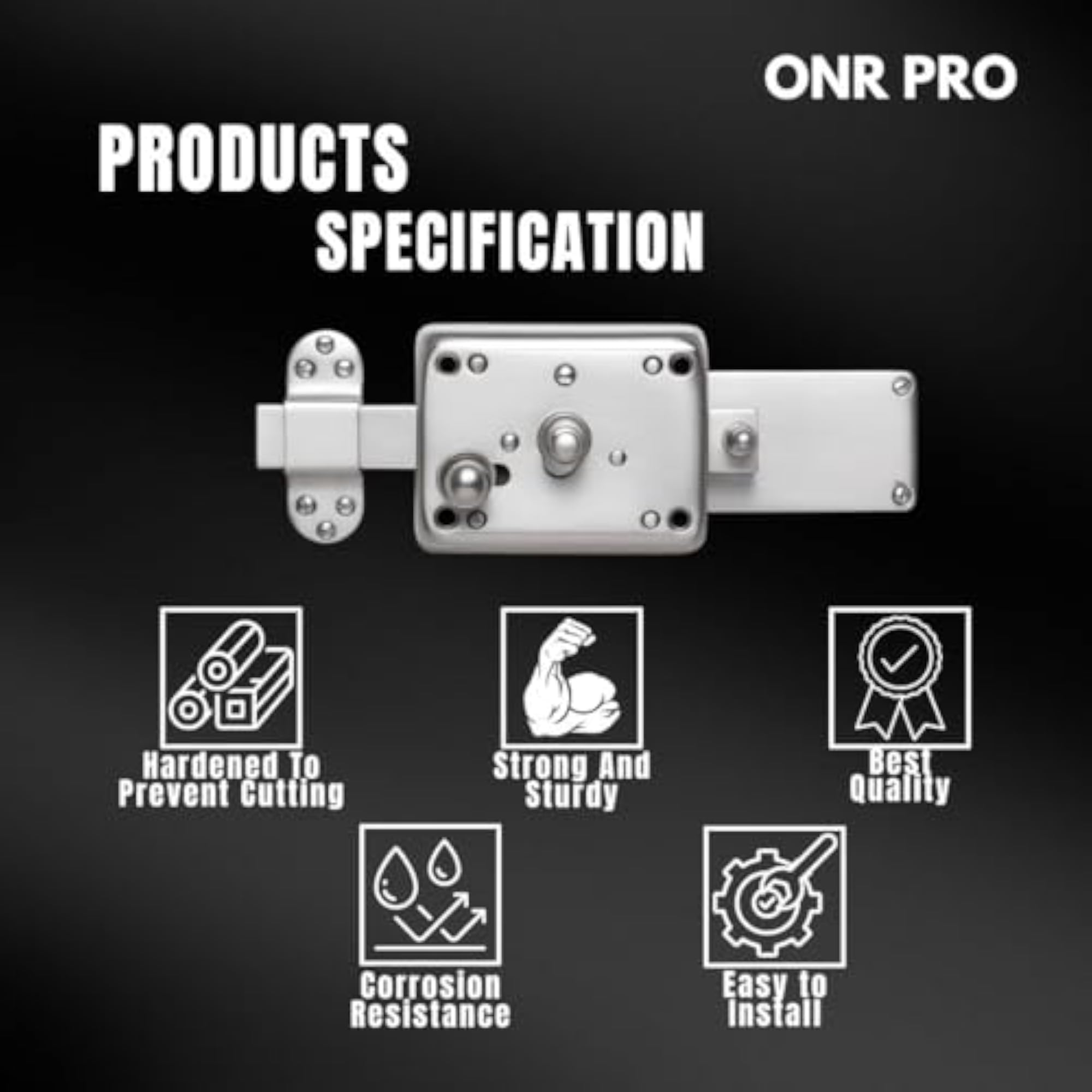 Pin Cylinder Inter Lock Heavy Duty Main Door Lock with Brass Keys
