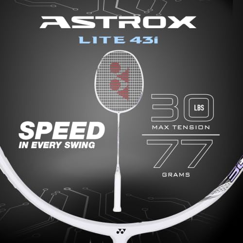 Image of Yonex Graphite Strung Badminton Racquet Astrox Lite 43i (G4, 77 Grams, 30 lbs Tension, Pearl White)