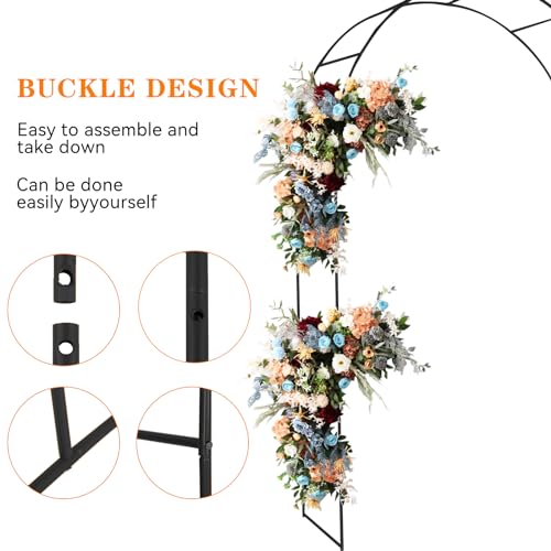 image for Adorox 7.8ft Garden Arch Trellis for Climbing Plants, Metal Arch Frame