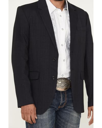 Panhandle Rock & Roll Denim Men's Tonal Plaid Print Slim Sportcoat - BM96C06099 44 REG US Black3