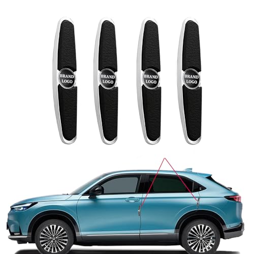 BRAINLE Car Side Door Edge Guards Protector 4pcs Rubber and Steel Chrome Plated Frame (for Jeep, Black)