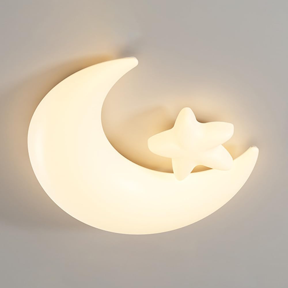 Nowoczesna Sufitowa Led, Półpłaska, Do Sypialni, Akrylowa Sufitowa W Kształcie Księżyca, Kremowa, Do Montażu Blisko Sufitu/a