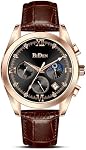 HANPOSH Montres pour hommes Montres analogiques Quartz Robe de montre Business Imperméable pour hommes avec affichage de la date mois Bracelet de montre en cuir casual