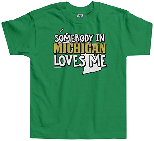 Threadrock Little Boys' Somebody in Michigan Loves Me Toddler T-Shirt