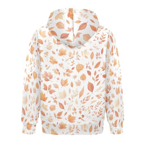 KLL Autumn Leaves Seamless Boys And Girls Sweatshirts Sweater Crewneck Pullover Hoodies Kangaroo Pocket2