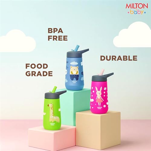 Image of Milton Baby Spout Sipper,No-Spill Design,BPA-Free,Food-Grade Material,Microwave-Sterilizer Safe,Easy-Grip,Smooth Open-Close Action,Lightweight,Ideal Sipper Water Bottle for Kids 12+Month, 420 ml,Blue