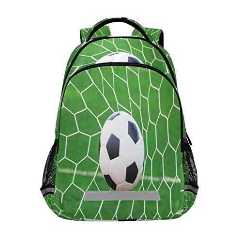 Quteprint Mochila para la escuela, balón de fútbol, mochila de viaje para hombres y mujeres, mochila escolar para libros, bolsa para laptop de 17 pulgadas, mochila casual para niños, niñas