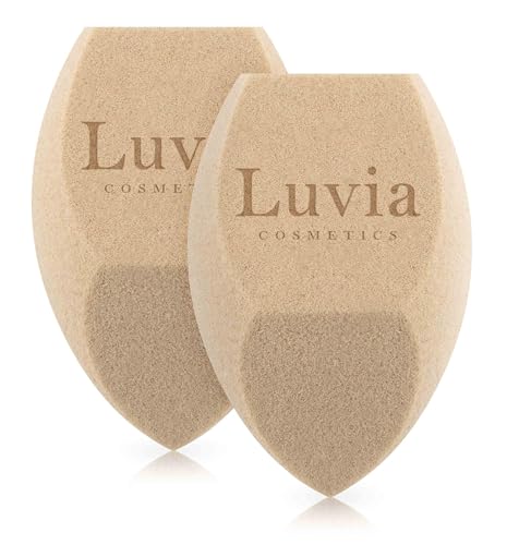 Makeup Sponge Set including Precious Tea - Luvia Cosmetics - Makeup Blender Diamond Shape, beige, 1 count (Pack of 2) - Image 2