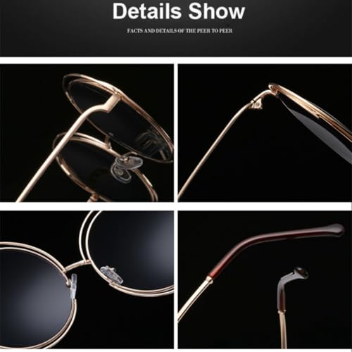 Lunettes de soleil rondes pour masquer la fatigue des yeux - 2