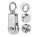 FIXOSHEE Traction Trolley Pulley Industrial Grade Stainless Steel Rope Pulley Lifting Swivel Hook Smooth Operation for Hoisting Tasks