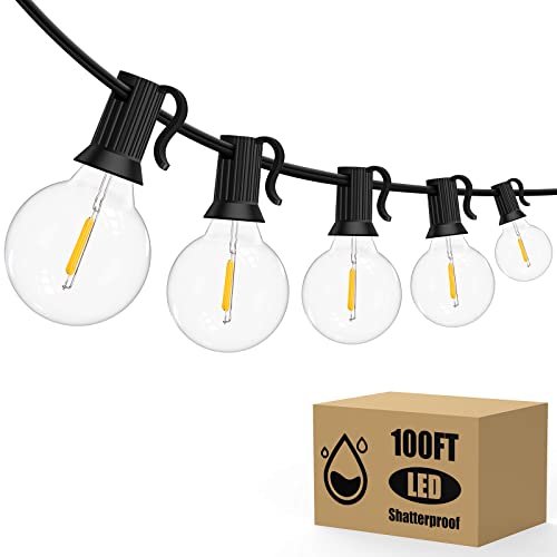 Tuuana Outdoor String Lights, 100Ft G40 Globe Patio Lights Waterproof Shatterproof, Outside Connectable Dimmable Hanging Lights With 52 Led Bulbs For Backyard Balcony Bistro Gazebo Cafe Party Wedding #TOP7