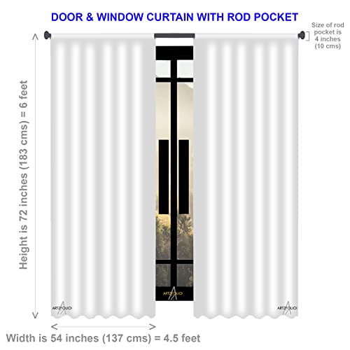 Image of ArtzFolio Spiral D2 | Blackout Curtain for Door, Window & Room | Rod Pocket & Tie Back | Velvet Fabric | Width 4.5feet (54inch) | Height 6 feet (72 inch); Single Piece