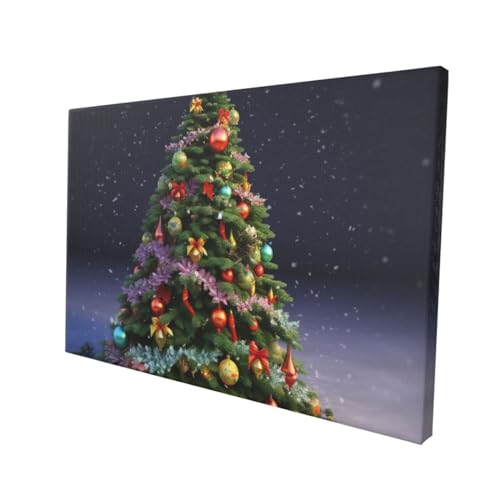 Impression sur toile sapin de Noël idée cadeau déco originale pour appartement