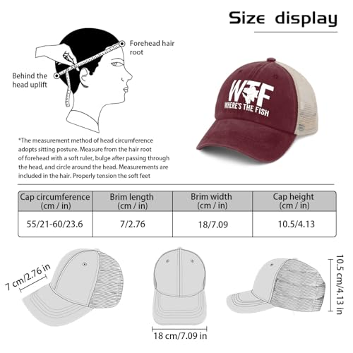 Image of WTF Where's The Fish Hat for Women Dad Hats with Design Caps