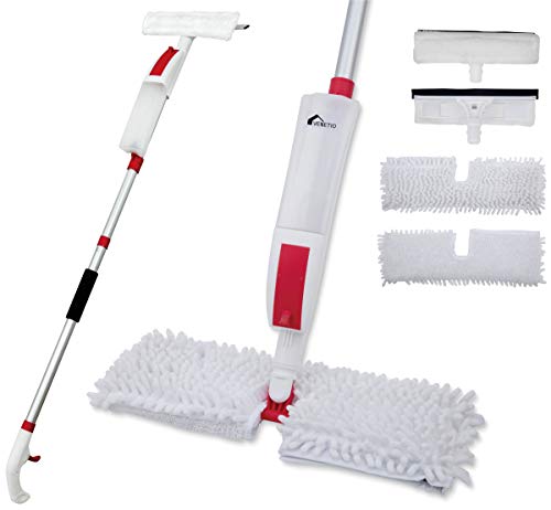 VENETIO Premium Spray Mop for Floors and Window Clearing with Squeegee 2 in