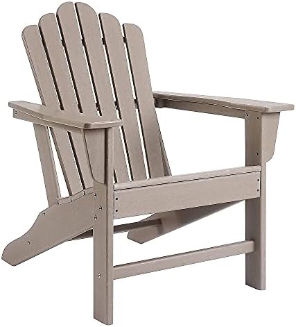Ehomeline Adirondack Chair Plastic, Oversized Poly Outdoor Patio Chairs for Garden, Porch, Deck, Backyard, Fire Pit, Adirondack Chairs Weather Resistant, Brown