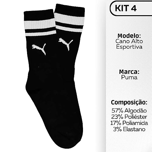 Kit 04 Pares de Meia Puma Cano Longo Heritage | KIT C | 34-39