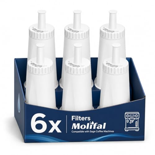Molifal Water Filter Replacement for Sage Coffee Machine Filter SES008WHT0NEU1 BES008 Compatible with Barista SES810/SES875/SES880/SES920/SES980/SES990/SES450/SES500 Barista Express Water Filter(6)