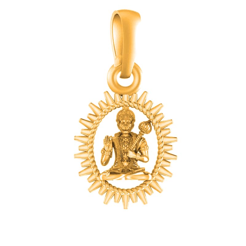 Pendentif Dieu Hanuman en argent plaqué or pour homme collier AMZ 160 taille S