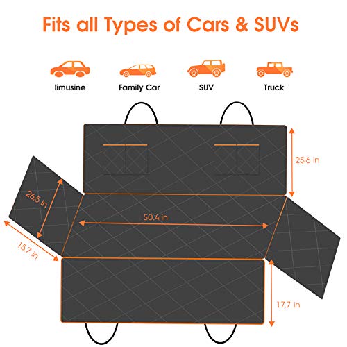 Giomoc Dog Car Seat Cover for Back Seat, Waterproof Seat Protector Scratchproof Pet Hammock with 4 Bags Side Flaps… - Image 8